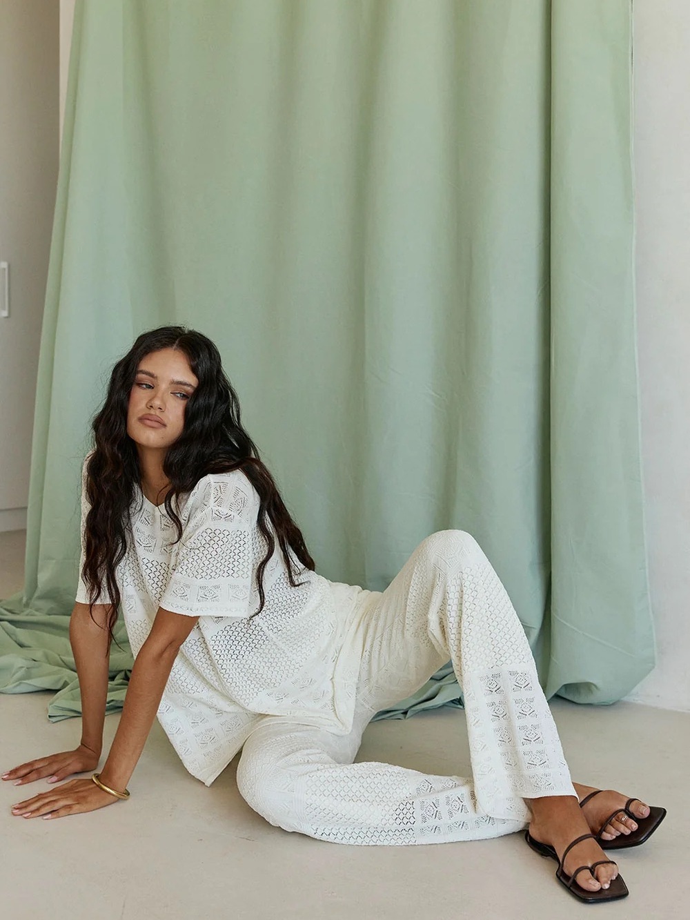 Sabo Skirt White Crochet Knit Nixie Set - Picture 5 of 11